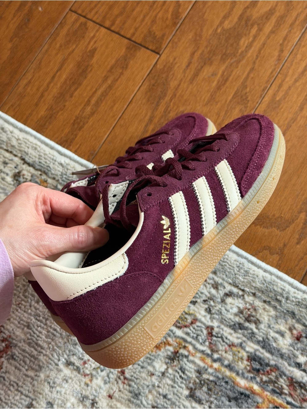 Adidas Spezial Women’s Suede Sneaker - Burgundy/White, US W6, 23 cm - Picture 2 of 3